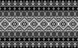 Ethnic pattern vector, Abstract fabric background, Black and white seamless Aztec design vector