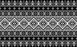 Ethnic pattern vector, Abstract fabric background, Black and white seamless Aztec design vector