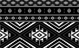 Ethnic pattern vector, Abstract seamless fabric design, Black and white geometric background vector