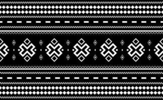 Ethnic pattern vector, seamless geometric background, black and white tribal design for print, abstract motif fabric vector