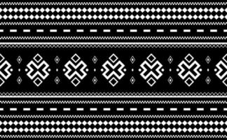 Ethnic pattern vector, seamless geometric background, black and white tribal design for print, abstract motif fabric vector