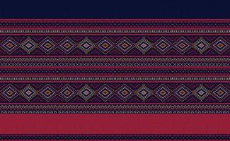 Knit Pattern Vector, Red Embroidery Design on Black Background, Seamless Ethnic for print vector