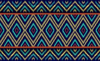 Ethnic pattern vector, Geometric continuous tribal background, Embroidery graphic fabric vintage art vector