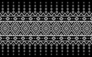 Ethnic pattern vector, Abstract seamless geometric background, Graphic black and white fabric vector