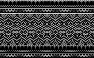 Ethnic pattern vector, geometric seamless design for print, black and white tribal background, abstract motif fabric vector