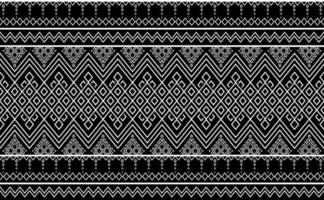 Ethnic pattern vector, geometric seamless design for print, black and white tribal background, abstract motif fabric vector