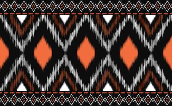 Embroidery pattern vector, Geometric ethnic zigzag textile background, Aztec design for digital print vector