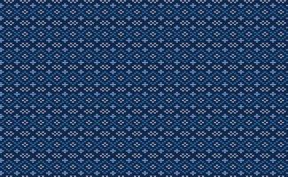 Blue Knitted Pattern Vector, Zigzag Embroidery Continuous Background, Carpet Decorative art vector