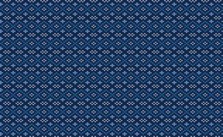 Blue Knitted Pattern Vector, Zigzag Embroidery Continuous Background, Carpet Decorative art vector