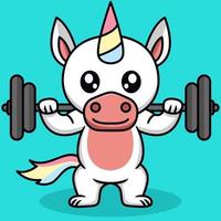 Vector illustration of cute unicorn and chibi animal