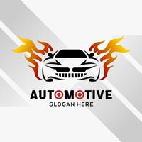 car automotive logo design in creative abstract style with fire element. Fast and Speed logo template vector. automotive logo premium illustration vector