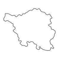 Saarland state map. Vector illustration.