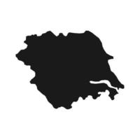 yorkshire y el humber, inglaterra, mapa de la región del reino unido. ilustración vectorial vector