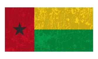 Guinea Bissau grunge flag, official colors and proportion. Vector illustration.