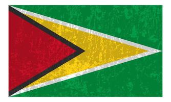 Guyana grunge flag, official colors and proportion. Vector illustration.