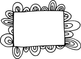 Black-and-white square frame with decorative element. Vector image.