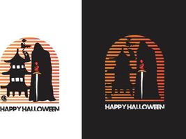 plantilla de diseño de camiseta de halloween vector