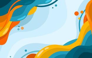 Blue and Orange Wave Background Template vector