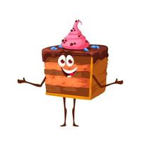personaje de postre de pastel dulce de dibujos animados vector
