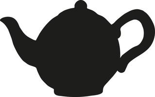 Black teapot on a white background. Vector silhouette image