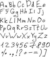 alfabeto simple y números sobre fondo blanco. imagen vectorial vector