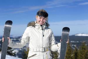 winter woman ski photo