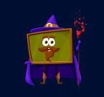 Cartoon school board warlock, wizard character vector