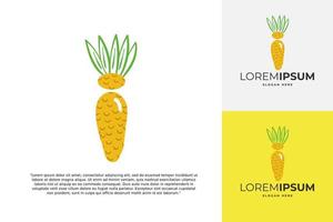 logotipo de letra i hecho de piña. caligrafía hecha a mano de frutas para identidad agrícola, tarjetas de restaurante, camisetas para niños, estampados de verano, etc. vector