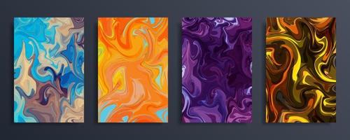 Set of abstract fluid color background. Liquid dynamic wallpaper in flat style. vector