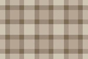 Plaid background, check seamless pattern in beige. Vector fabric texture for textile print, wrapping paper, gift card or wallpaper.