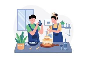 Cooking and Kitchen Illustration concept on white background vector