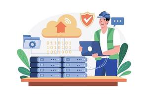 Server Maintenance Illustration concept on white background vector