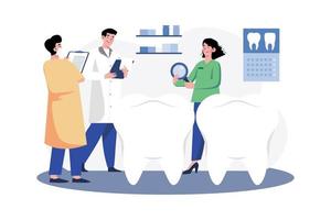 Dentists discuss teeth techniques in the clinic