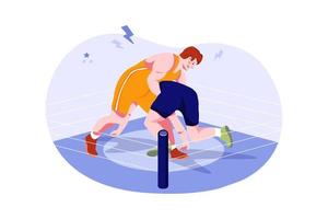 concepto de ilustración de actividad deportiva sobre fondo blanco vector