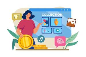 NFT collection Illustration concept on white background vector
