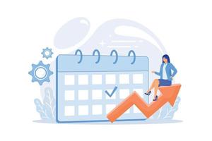 Event management. Performance efficiency, time optimization, reminder. Task and project deadline flat design element. Appointment date reminding. flat vector modern illustration