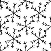 Seamless snowflakes pattern. Snowflakes background. Doodle illustration with snowflakes vector