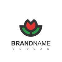 Rose Outline Logo Design Vector