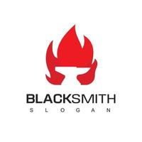 Blacksmith Logo Template Isolated On White Background vector