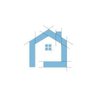 Realty architecture grid line house vector logo