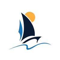 Sailboat or yacht vector logo icon.