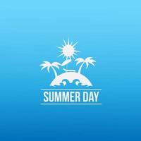 Summer beach sunnyday logo design vector