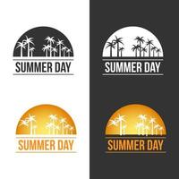 Summer Day theme of Palm on the side of beach vector design illustration