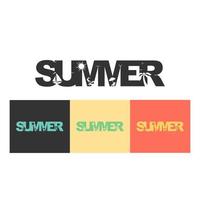 Summer type font design with negative space style vector illustration.