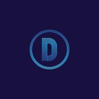 IT logo letter D tech company digital logo vector