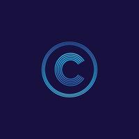 IT logo letter C tech company digital logo vector