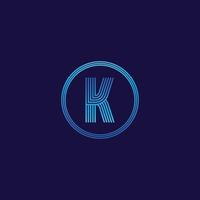 IT logo letter K tech company digital logo vector