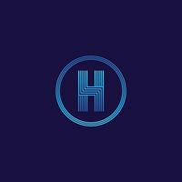 IT logo letter H tech company digital logo vector