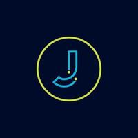 Circle IT logo letter J tech software digital logo vector