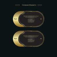 2 premuim and gold buttons template design. And a rounded element. Concept of successive step of business project development process design. an infographic design vector